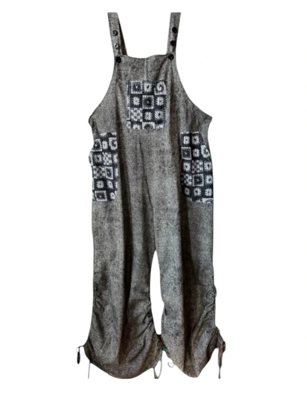 Yak & Yeti Gray Patterned Women's Jumpsuit